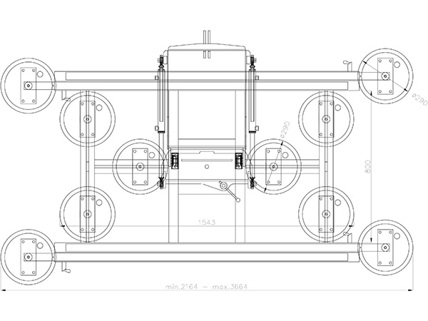 Vakuumlifter mit manueller Drehfunktion und hydraulischer Schwenkfunktion