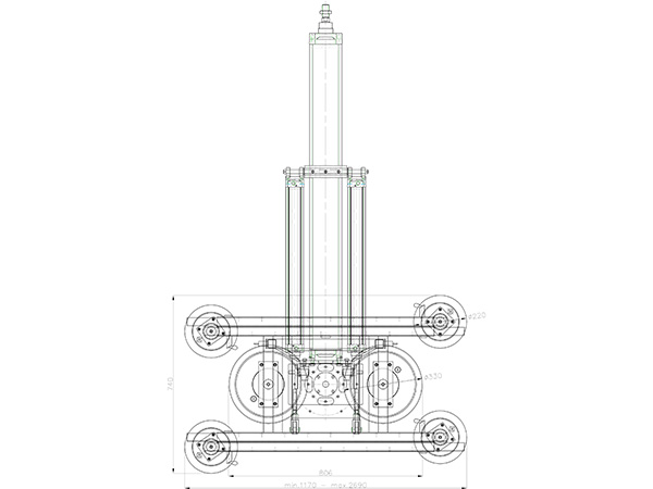 Vacuum lifter with pneumatic lifting cylinder