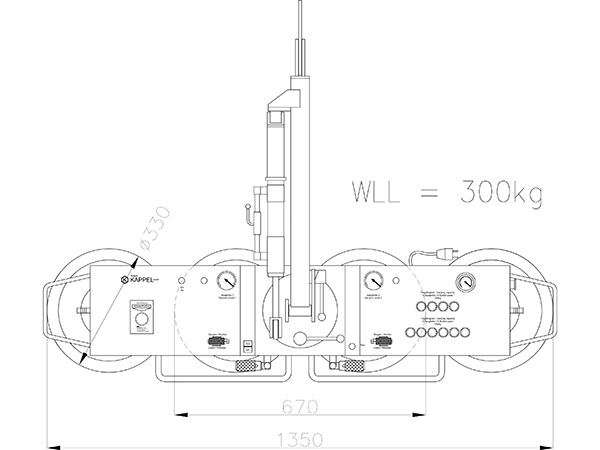 Sollevatore a vuoto fino a 450 kg - Rotazione/inclinazione manuale