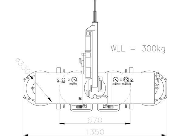 Elevador por vacío de hasta 750 kg - rotación/giro manual