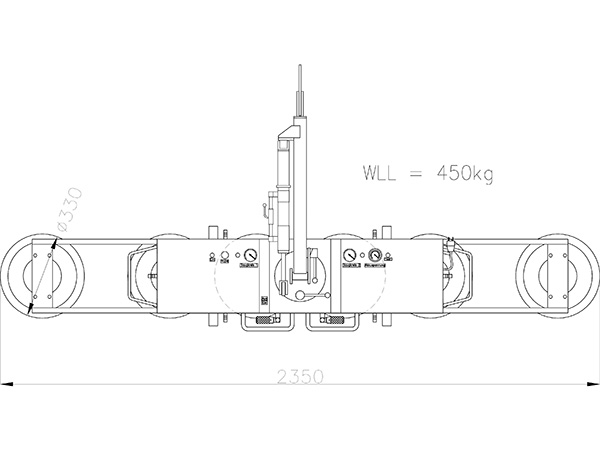 Elevador por vacío de hasta 750 kg - rotación/giro manual