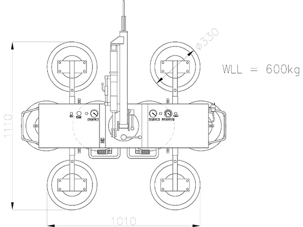 Elevador por vacío de hasta 750 kg - rotación/giro manual