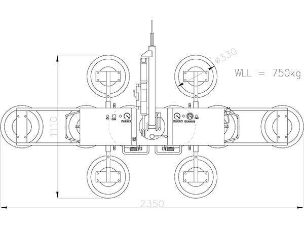 Sollevatore a vuoto fino a 750 kg - Rotazione/inclinazione manuale