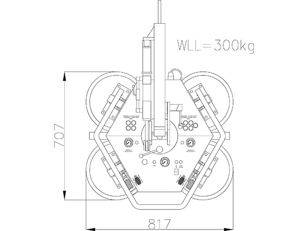 Sollevatore a vuoto fino a 600 kg - Rotazione/inclinazione manuale