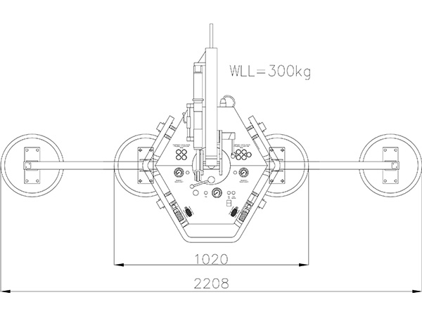 Sollevatore a vuoto fino a 600 kg - Rotazione/inclinazione manuale