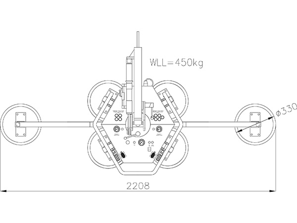 Elevador por vacío de hasta 600 kg - rotación/giro manual