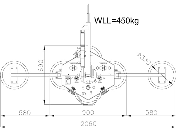 Appareils de levage à vide jusqu'à 450 kg - rotation/pivotement manuel(le)