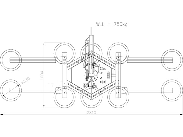 Elevador por vacío de hasta 750 kg - rotación/giro manual